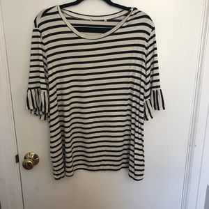 Black White striped top